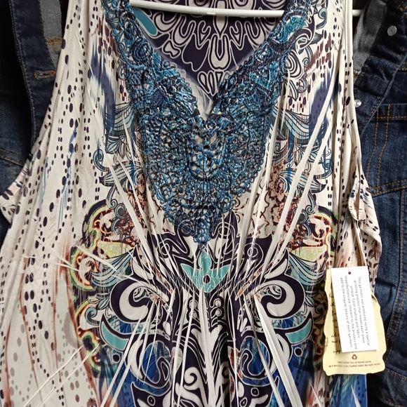 Live and Let Live Multicolor Dress with Denim Jacket - Picture 2 of 3